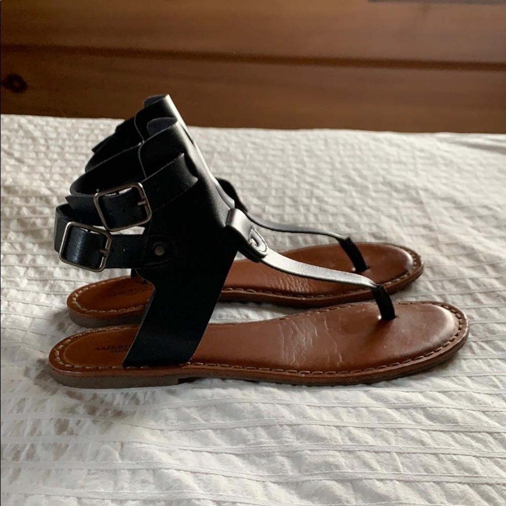 Black American Eagle Boho Gladiator Sandals